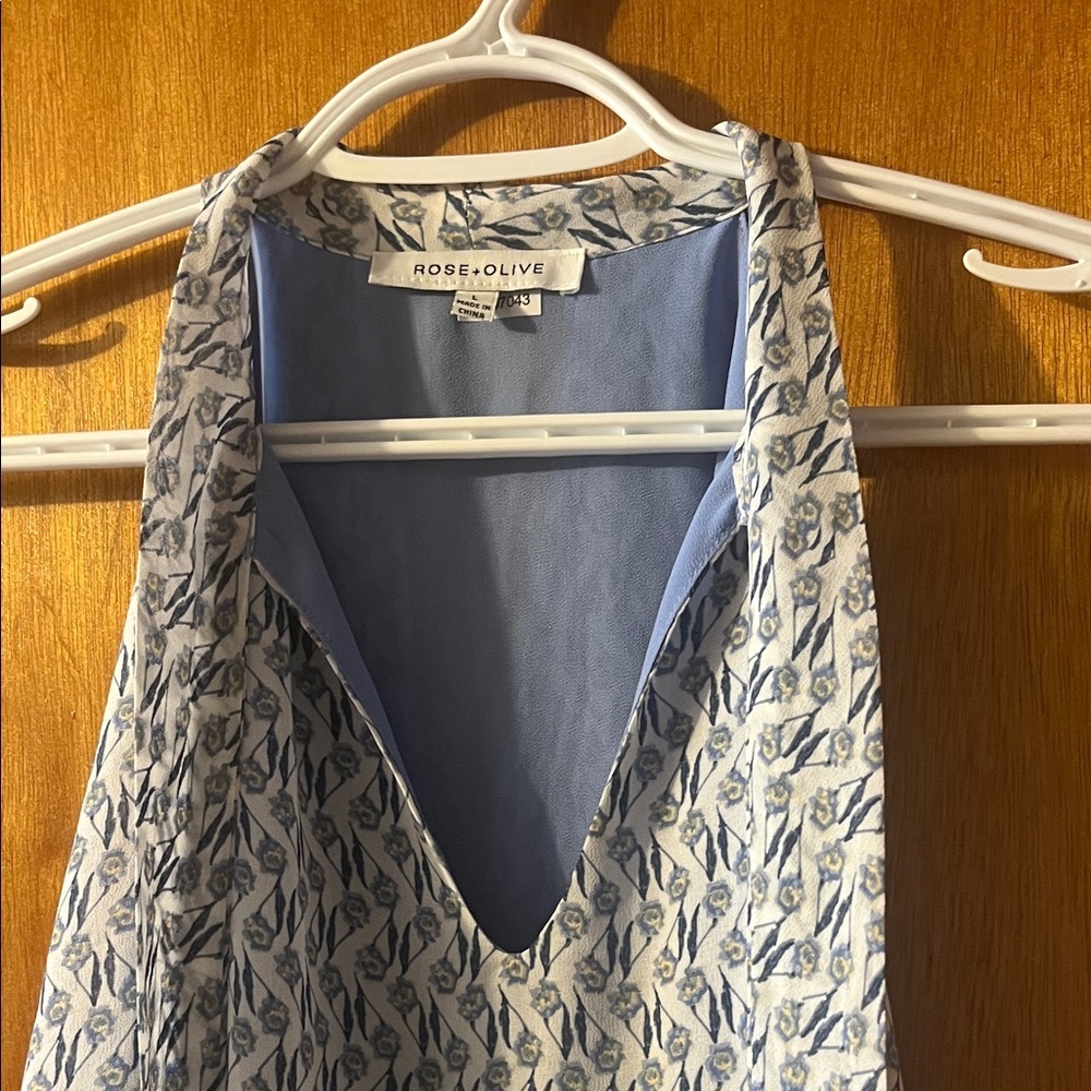 Rose & Olive Light Blue Printed Halter Camisole - Picture 6 of 10